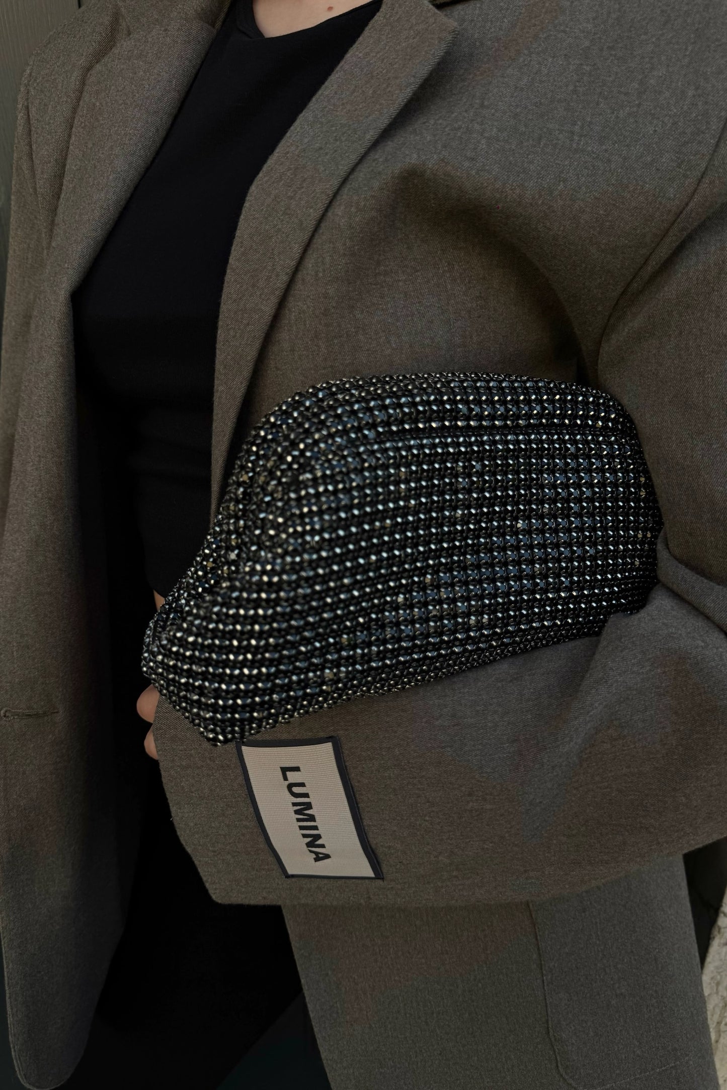 POUCH STRASS NERA